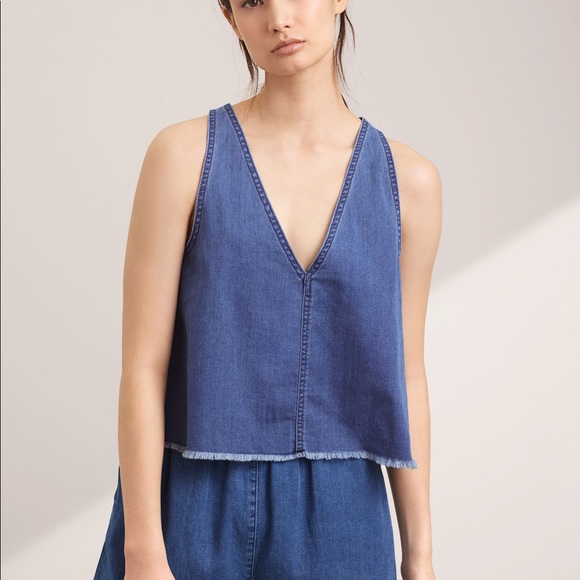 Aritzia Wilfred V neck jean top - Picture 2 of 3